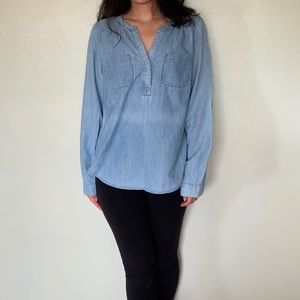 Polka Dot Chambray Shirt